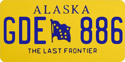 AK license plate GDE886