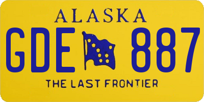 AK license plate GDE887