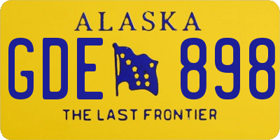 AK license plate GDE898