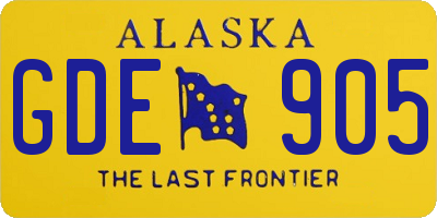 AK license plate GDE905