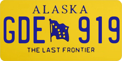AK license plate GDE919