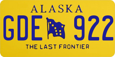 AK license plate GDE922