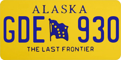 AK license plate GDE930