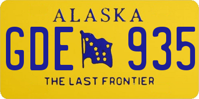 AK license plate GDE935