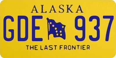 AK license plate GDE937