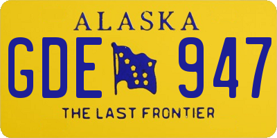AK license plate GDE947