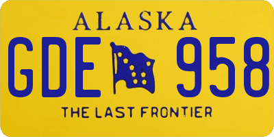 AK license plate GDE958