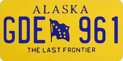 AK license plate GDE961