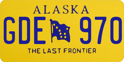 AK license plate GDE970