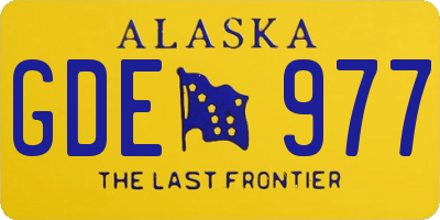 AK license plate GDE977