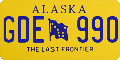 AK license plate GDE990