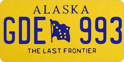 AK license plate GDE993
