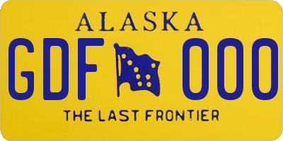 AK license plate GDF000