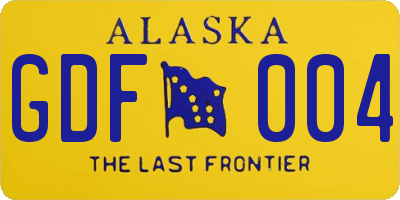 AK license plate GDF004