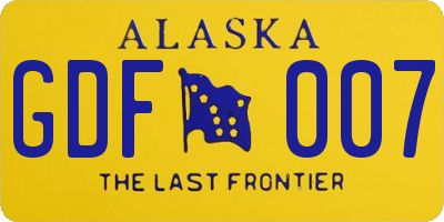 AK license plate GDF007