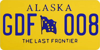 AK license plate GDF008