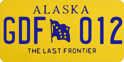 AK license plate GDF012