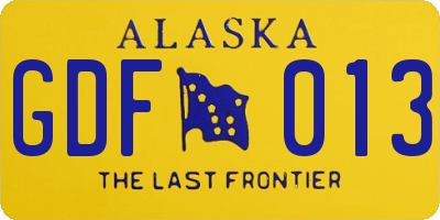 AK license plate GDF013