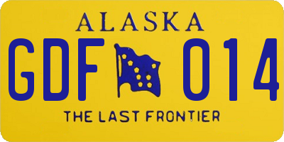 AK license plate GDF014