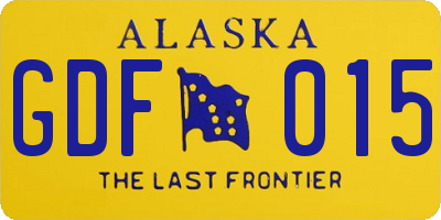 AK license plate GDF015