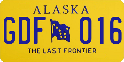 AK license plate GDF016