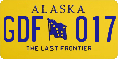 AK license plate GDF017