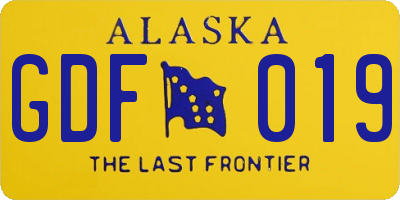 AK license plate GDF019