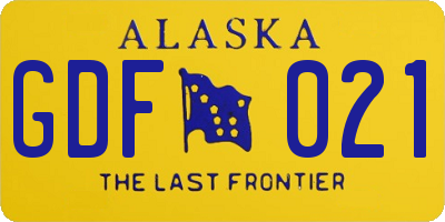 AK license plate GDF021