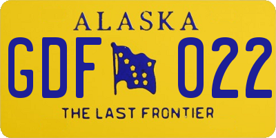 AK license plate GDF022