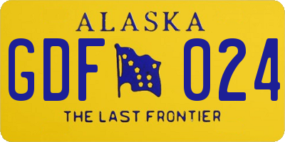 AK license plate GDF024