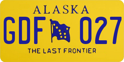 AK license plate GDF027