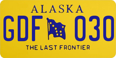 AK license plate GDF030