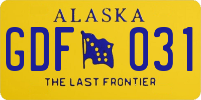 AK license plate GDF031
