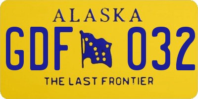 AK license plate GDF032