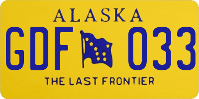 AK license plate GDF033
