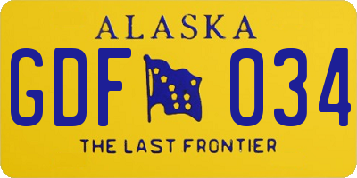 AK license plate GDF034