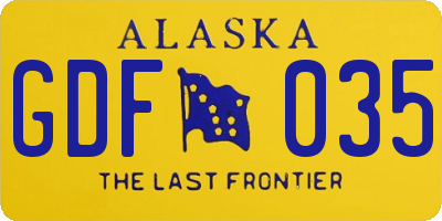 AK license plate GDF035