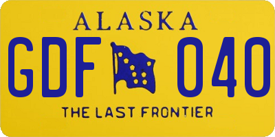 AK license plate GDF040