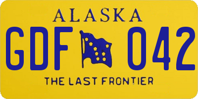 AK license plate GDF042