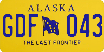 AK license plate GDF043