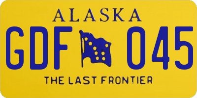 AK license plate GDF045