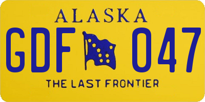 AK license plate GDF047