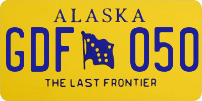 AK license plate GDF050