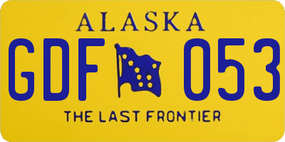 AK license plate GDF053
