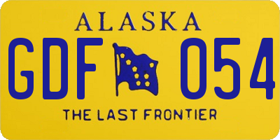 AK license plate GDF054
