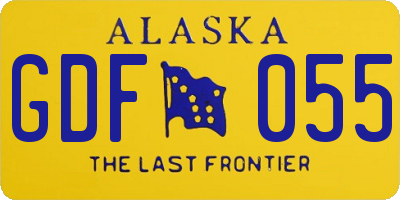 AK license plate GDF055