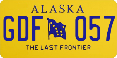 AK license plate GDF057