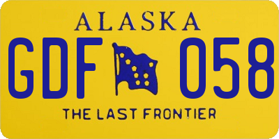AK license plate GDF058