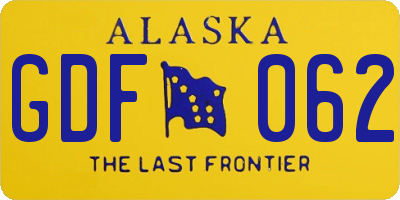 AK license plate GDF062