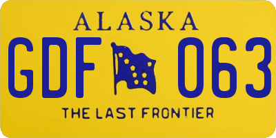 AK license plate GDF063